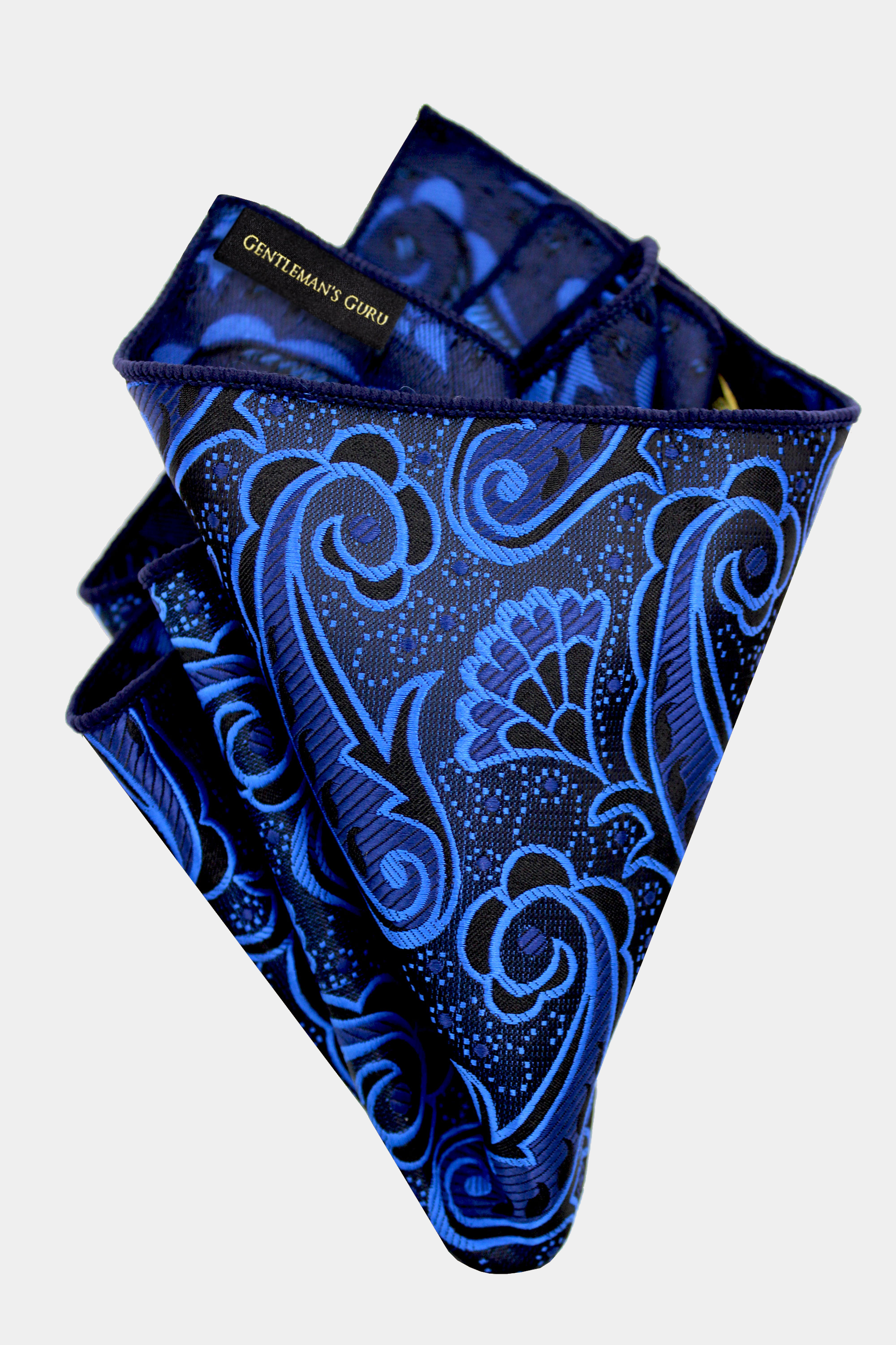 Royal-Blue-and-Black-Pocket-Square-Handkerchief-from-Genbtlemansguru.com_