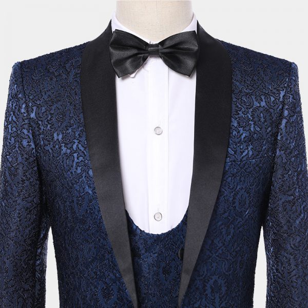 Navy Blue Tuxedo With Black Lapel Gentleman S Guru Vintage Print Navy Blue Tuxedo Jacket With Black Lapel From Gentlemansguru