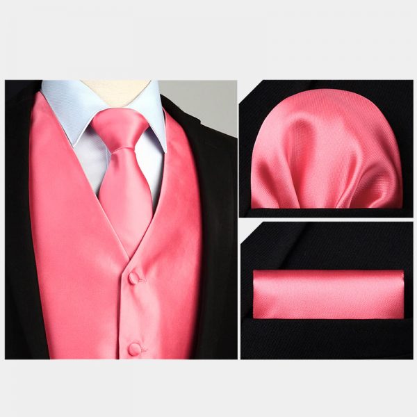 Blush Pink Vest And Tie Set Waistcoat Set Gentleman's Guru