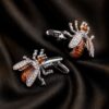 Amber Enamel Bee Cufflinks with Crystal Wings from Gentlemansguru.com