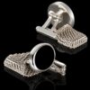 Black And Silver Wrap Around Cufflinks Set from Gentlemansguru.Com