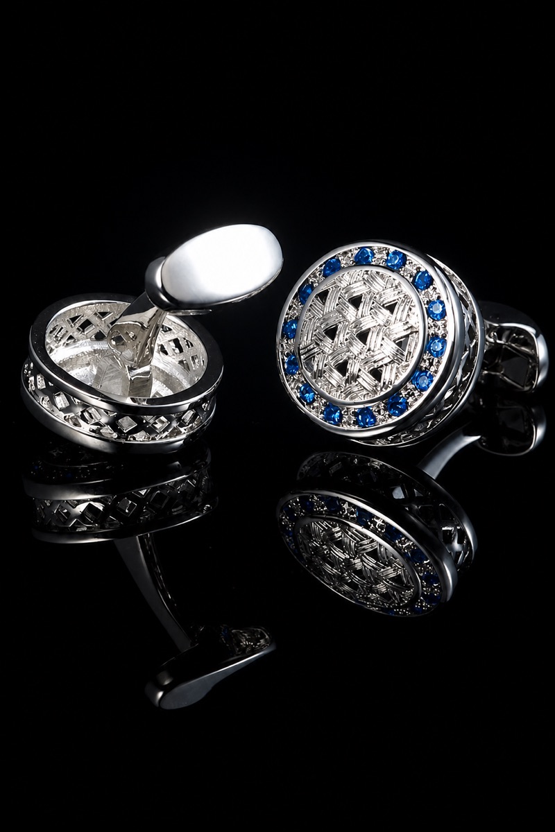 Blue and Silver Cufflinks Set from Gentlemansguru.com