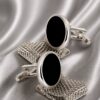 Elegant Black Oval Cufflinks from Gentlemansguru.com