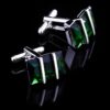 Emerald Green Crystal Cufflinks Top View from Gentlemansguru.com