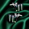 Emerald Green Cufflinks Luxury Gift from Gentlemansguru.com
