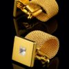 Gold Mesh Crystal Cufflinks from Gentlemansguru.com