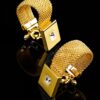 Gold Swank Wrap Around Cufflinks from Gentlemansguru.com