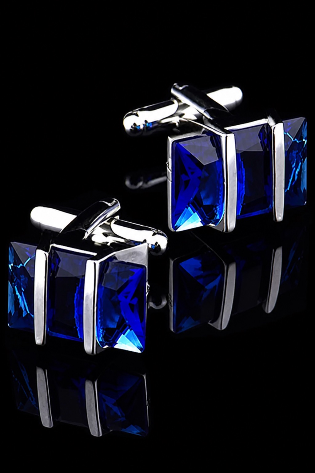Luxury Blue Crystal Cufflinks for Men from Gentlemansguru.com