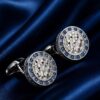 Luxury Blue Crystal Wedding Cufflinks for Men from Gentlemansguru.com