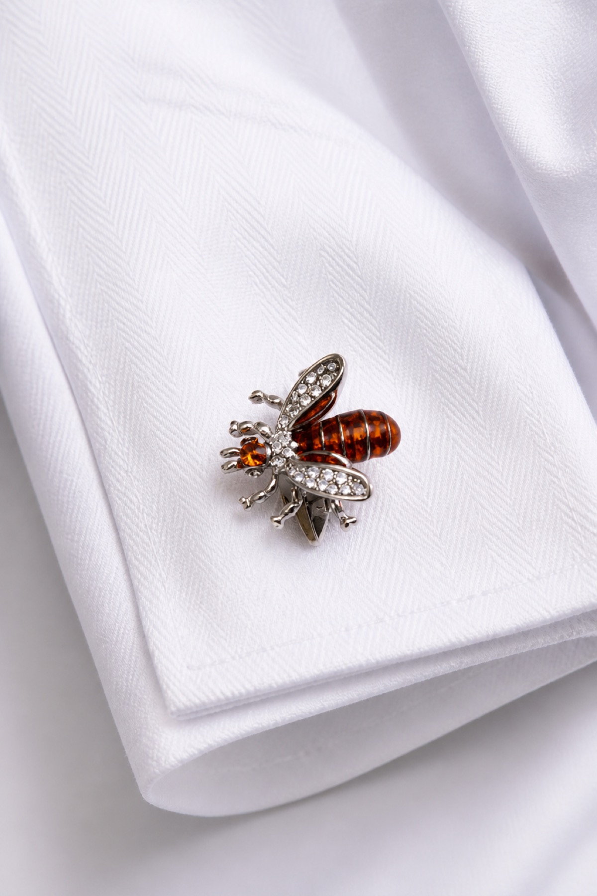 Luxury Crystal Honey Bee Cufflinks for Men from Gentlemansguru.com