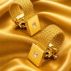 Luxury Gold Mesh Wrap Around Cufflinks from Gentlemansguru.com