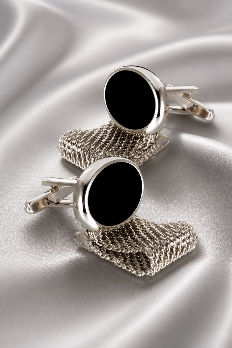 Luxury Oval Mesh Cufflinks from Gentlemansguru.com