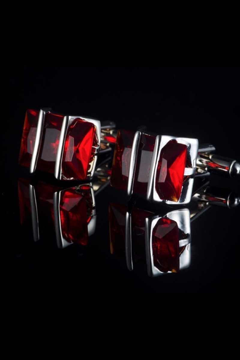 Luxury Red Crystal Cufflinks for Men from Gentlemansguru.com