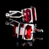 Mens Red Crystal Cufflinks with Silver Plating from Gentlemansguru.com