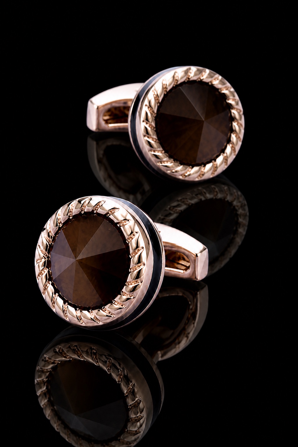 Rose Gold Cat’s Eye Stone Cufflinks for Men from Gentlemansguru.com