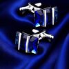 Royal Blue Crystal Cufflinks for Men from Gentlemansguru.com