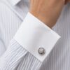 Silver and Blue enamel-Cufflinks from Gentlemansguru.com