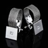 Silver Mesh Wrap Around Cufflinks Set from Gentlemansguru.com