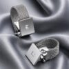 Silver Square Crystal Cufflinks from Gentlemansguru.com