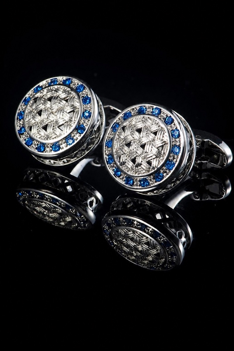 Sterling Silver And Blue Cufflinks from Gentlemansguru.com