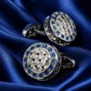Vintage Silver and Blue Crystal Cufflinks from Gentlemansguru.com