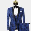 Mens-Blue-and-Black-Tuxedo-with-Floral-Print-Wedding-Prom-Suit-from-Gentlemansguru.com