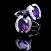 Crystal Purple Stone Cufflinks from Gentlemansguru.com