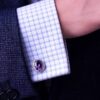 Crystal Purple Wedding Cufflinks