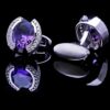 Mens Purple and Silver Cufflinks from Gentlemansguru.com.
