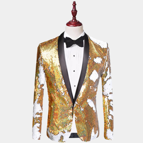 Gold Sequin Tailcoat Tuxedo Jacket Gentleman's Guru™
