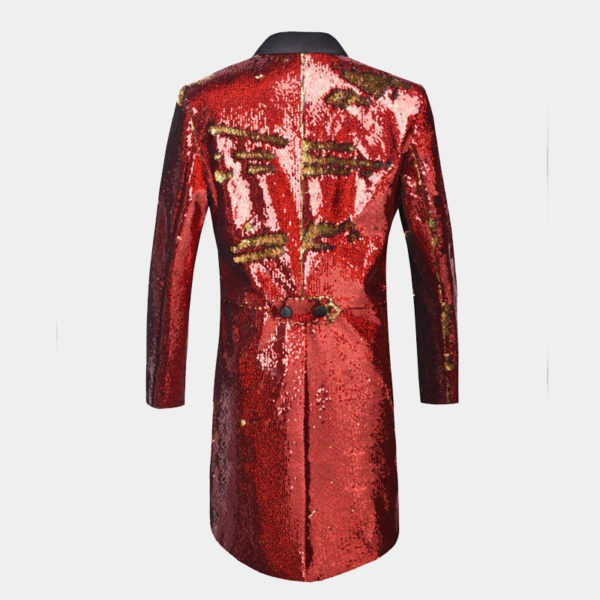 Red Sequin Tailcoat Tuxedo Jacket - Gentleman’s Guru
