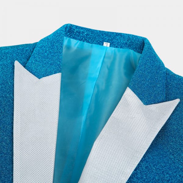 Baby Blue Glitter Tuxedo Jacket Gentleman's Guru™