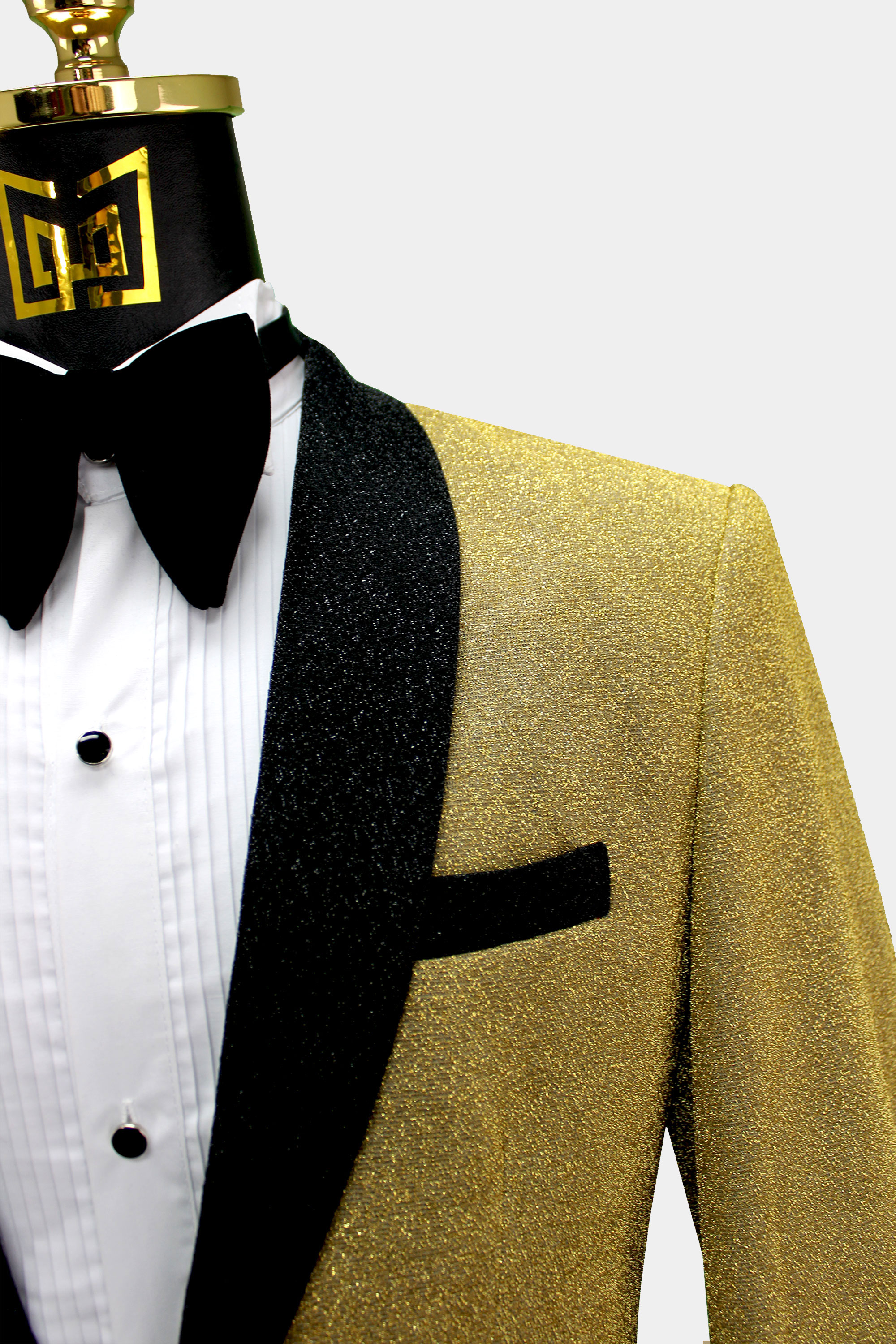 Black and Gold Glitter Tuxedo Jacket | Gentleman's Guru