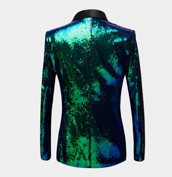 green sequin tuxedo jacket