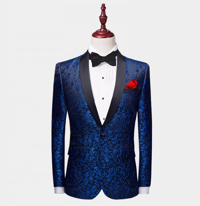 Navy Blue Tuxedo With Black Lapel Gentleman's Guru