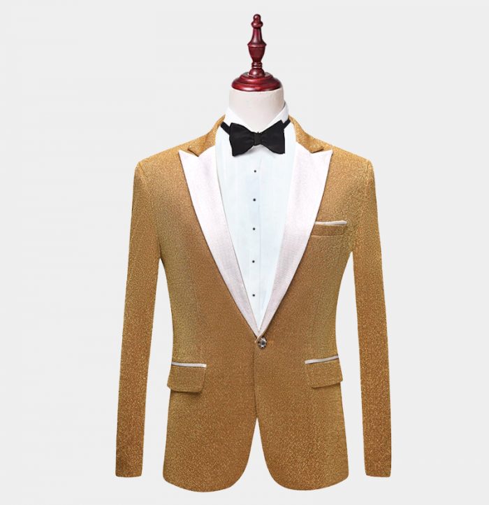 Men's Gold And Black Tuxedo Jacket Gentleman's Guru