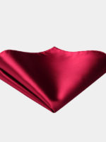 Solid Burgundy Silk Pocket Square