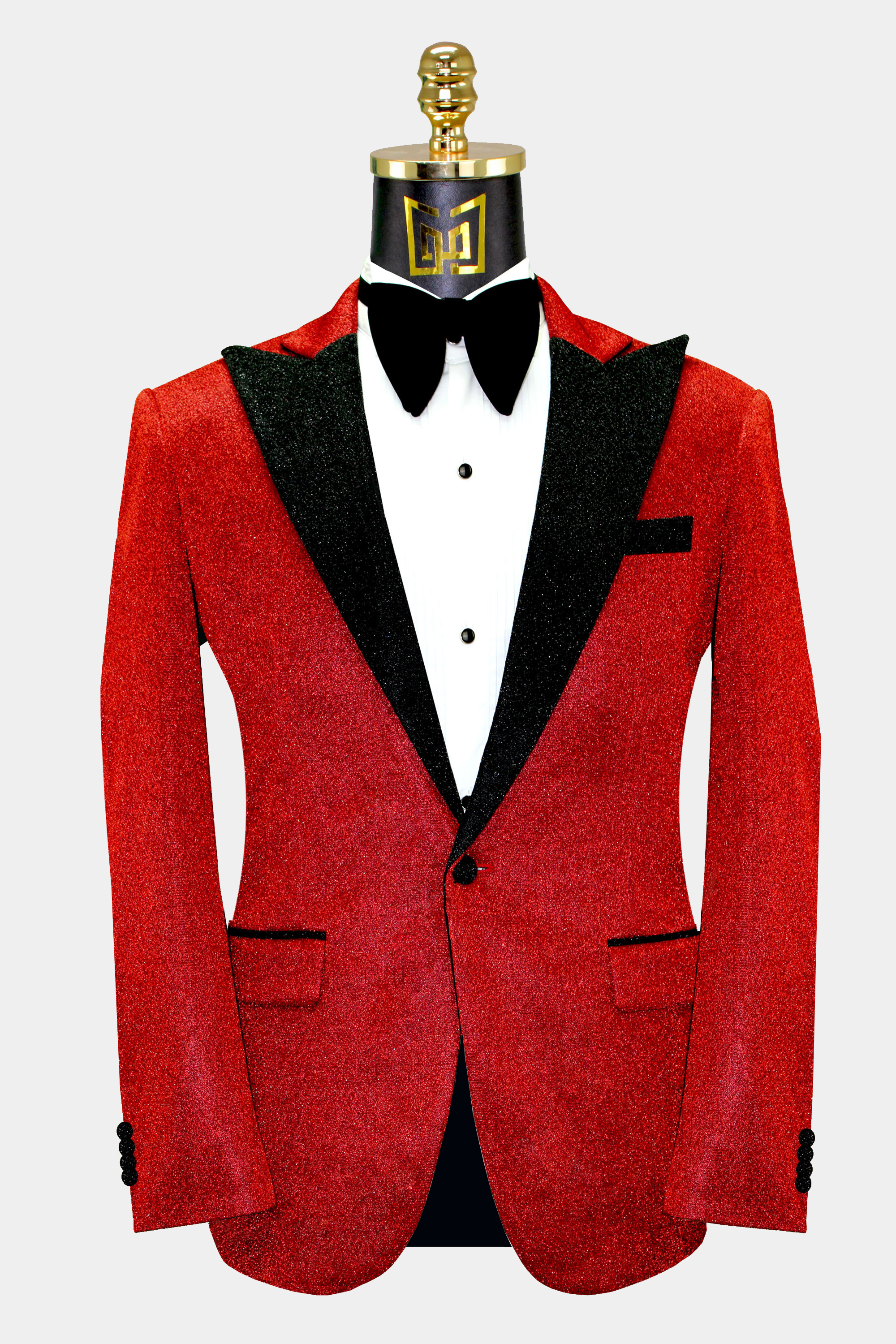 Red Glitter Tuxedo Jacket | Gentleman's ...