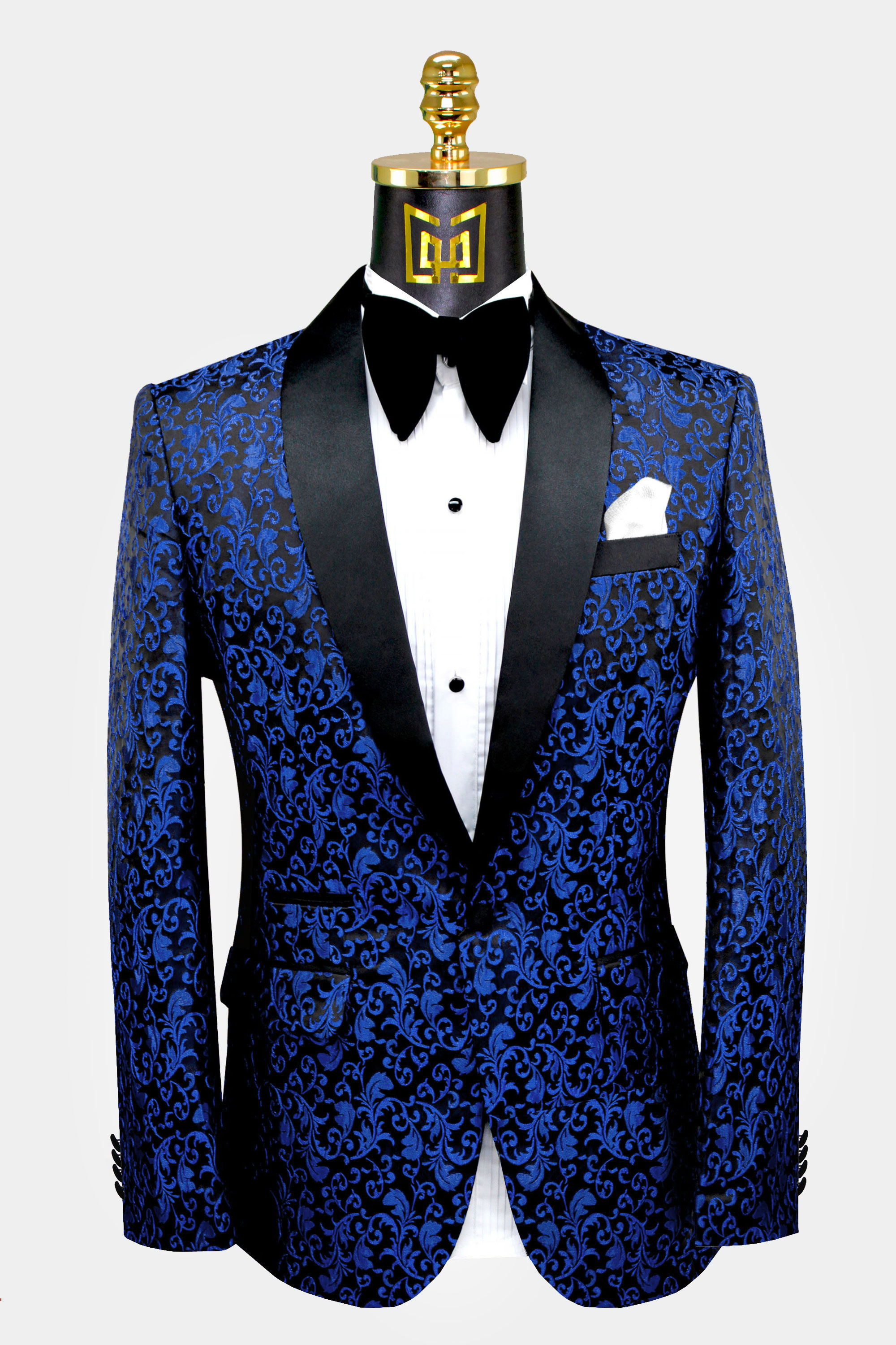 Royal Blue Jacket with a pocket square