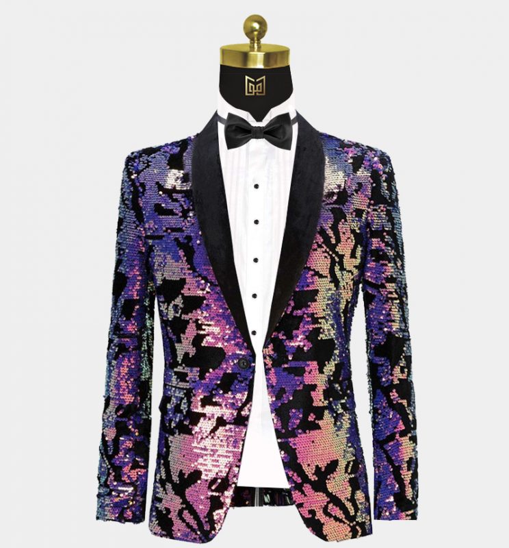 Multicolor Sequin Tuxedo Jacket (FREE Shipping) Gentleman's Guru