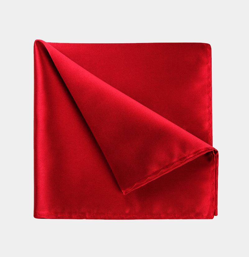 Red-Pure-Silk Pocket-Square from-Gentlemansguru.com