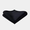 Solid Silky Black Pocket Square