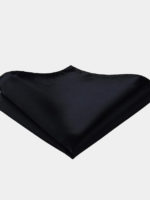 Solid Silky Black Pocket Square