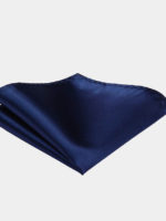 Solid Silky Navy Blue Pocket Square