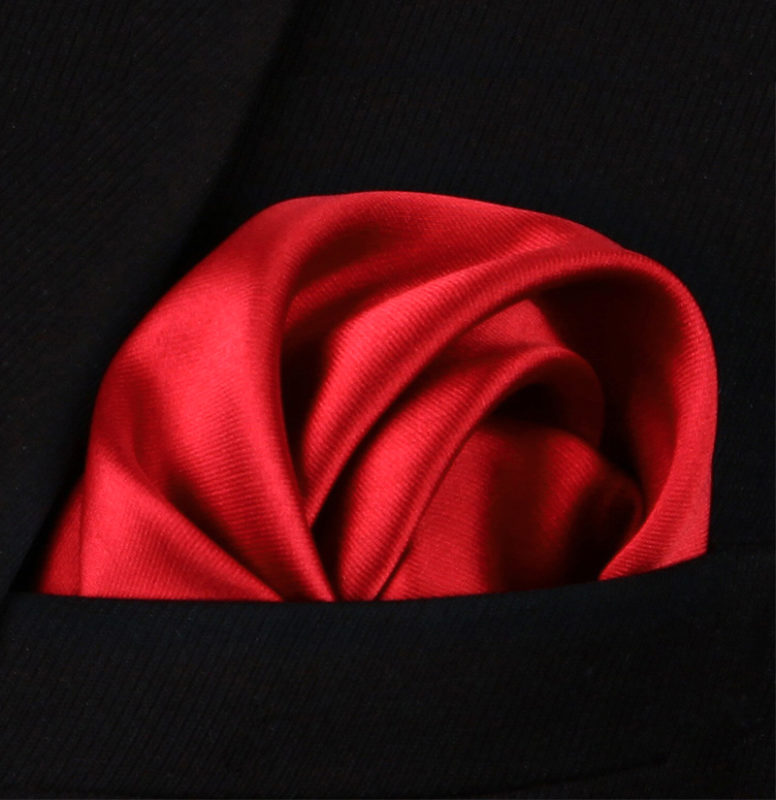 Red Silk Pocket Square Gentleman's Guru