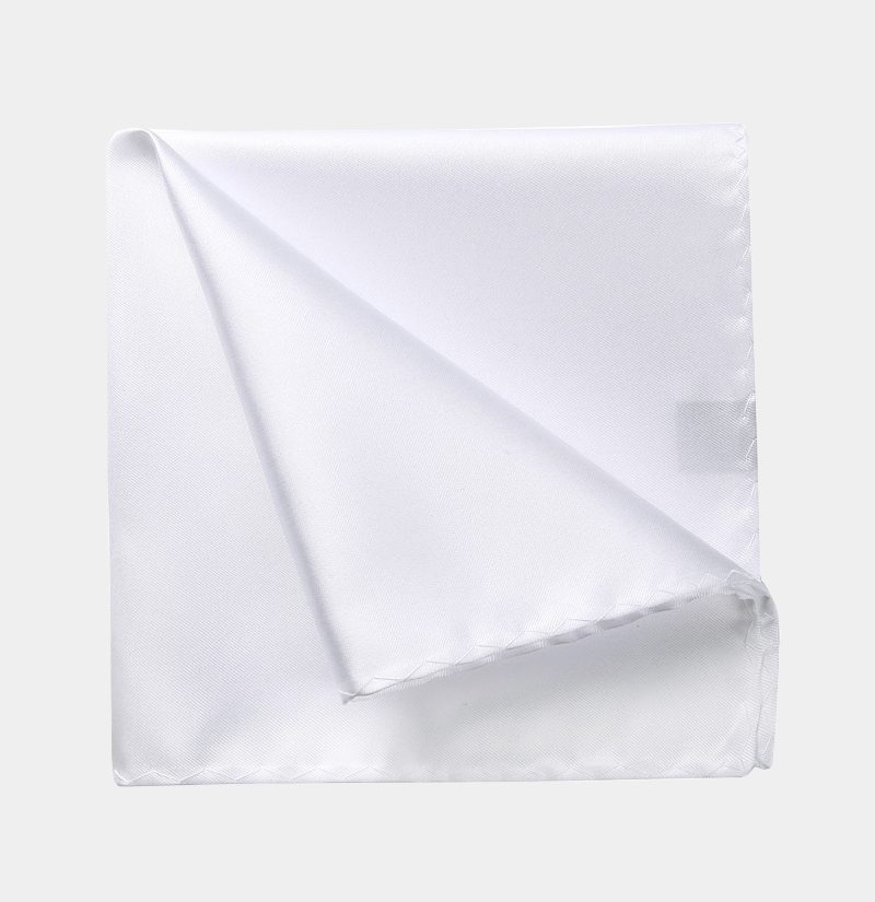 White Silk Pocket Square Gentleman's Guru