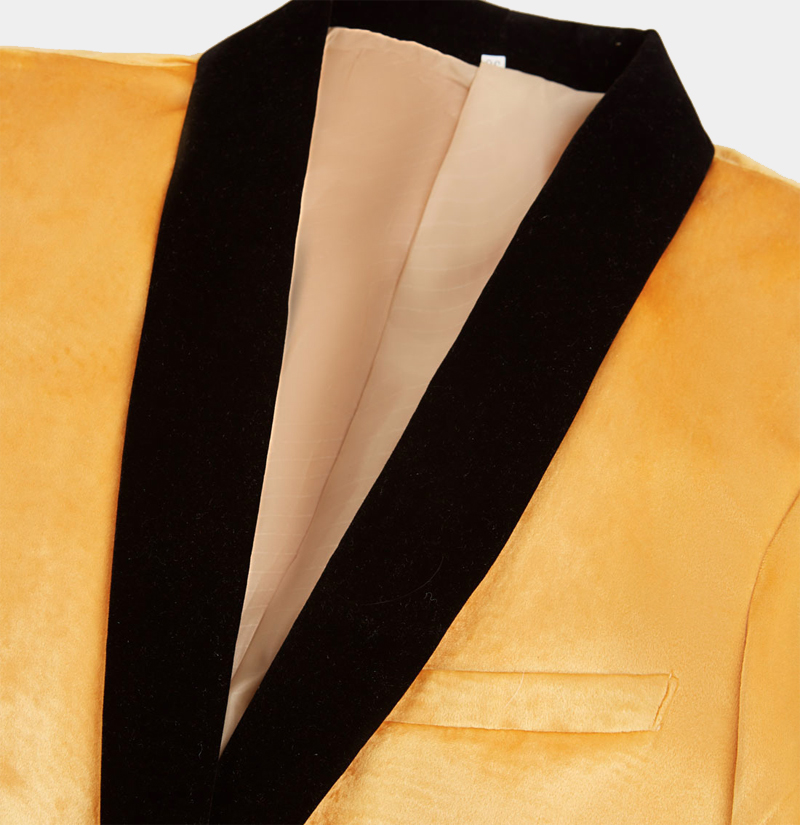 Yellow Gold Velvet Tuxedo Jacket | Gentleman's Guru