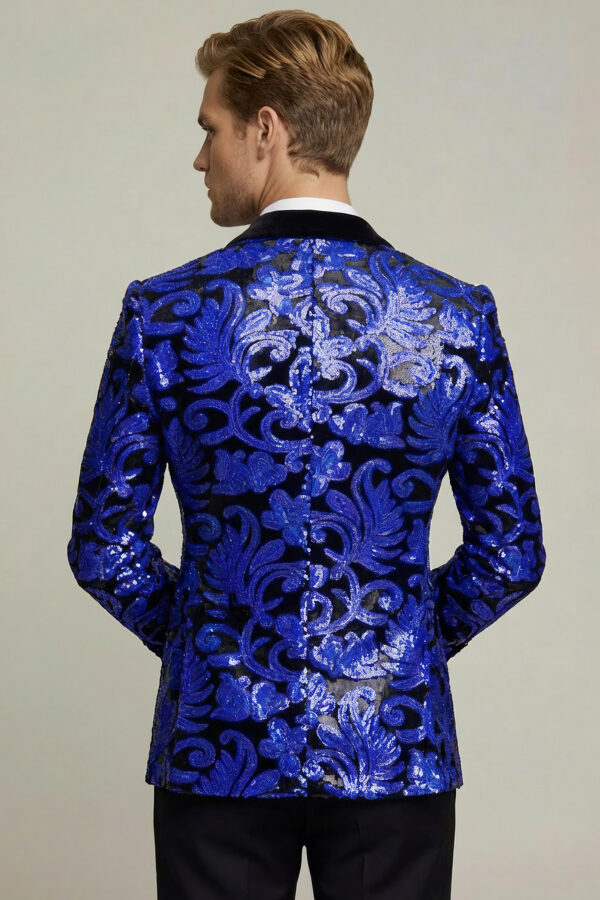 Black-and-Royal-Blue-Sequin-Jacket-with-Velvet-Floral-Luxury-Fancy-Prom-Hopmecoming-Jacket-For-Men-from-Gentlemansguru.com
