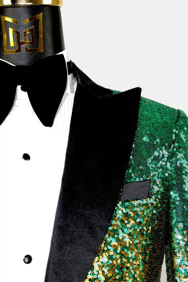 Mens-Green-And-Gold-Sequin-Jacket-Blazer-from-Gentlemansguru.com