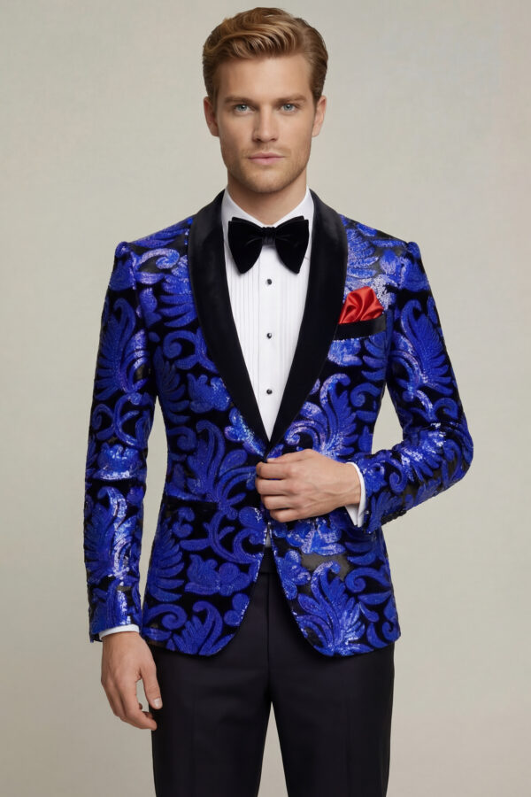 Royal-Blue-and-Black-Sequin-Velvet-Tux-Jacket-For-MEn-from-Gentlemansguru.com